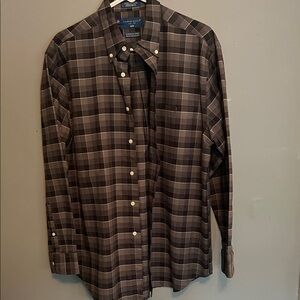 Towncraft Gray Plaid Casual Button-Down Size Medium Vintage Classic Western